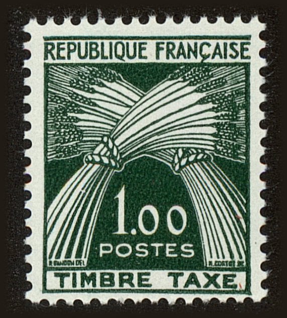 Front view of France J97 collectors stamp