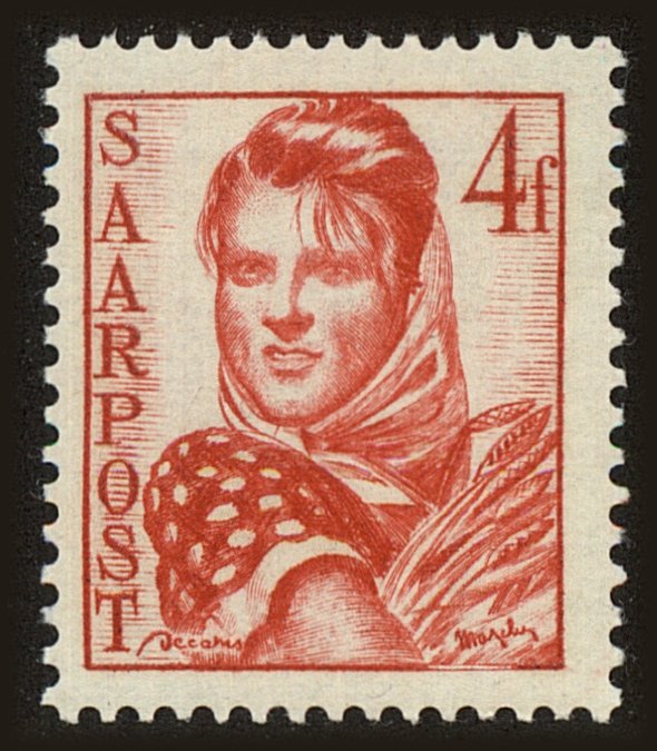 Front view of Saar 193 collectors stamp