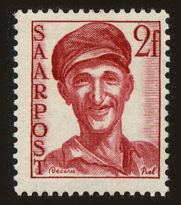 Front view of Saar 191 collectors stamp