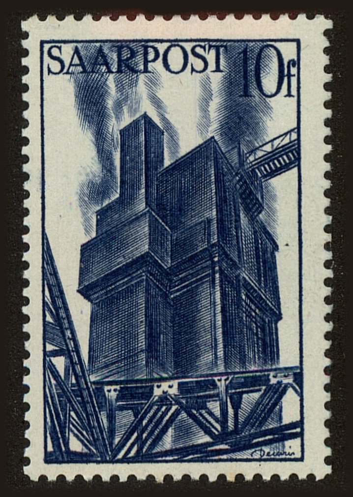 Front view of Saar 197 collectors stamp