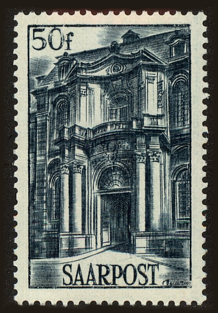 Front view of Saar 200 collectors stamp