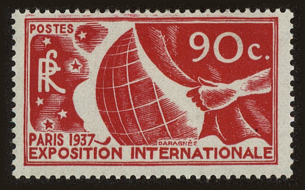 Front view of France 319 collectors stamp