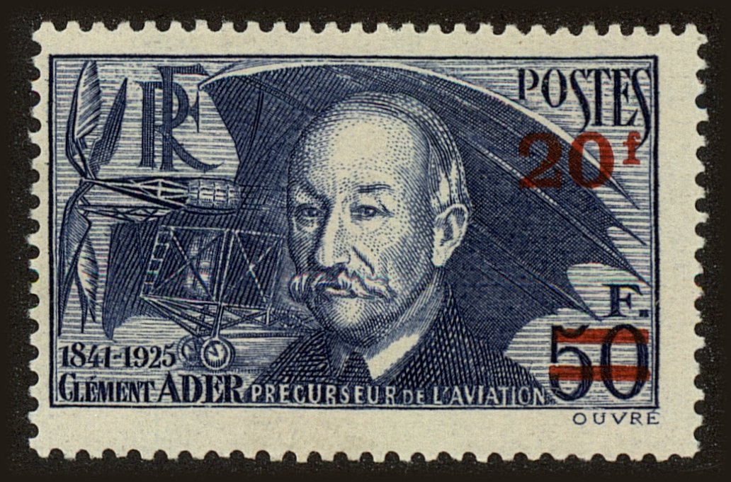 Front view of France 414 collectors stamp