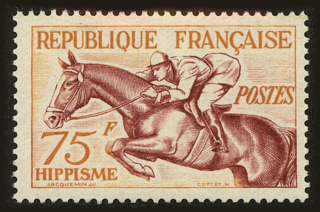 Front view of France 705 collectors stamp