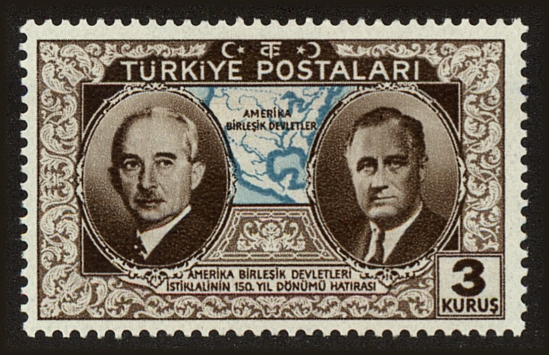 Front view of Turkey 818 collectors stamp