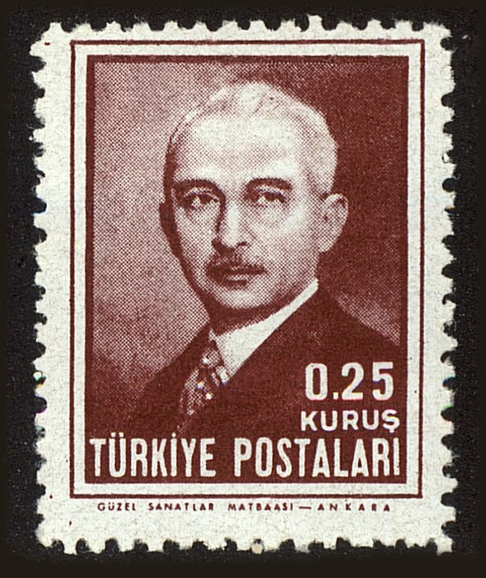 Front view of Turkey 934 collectors stamp