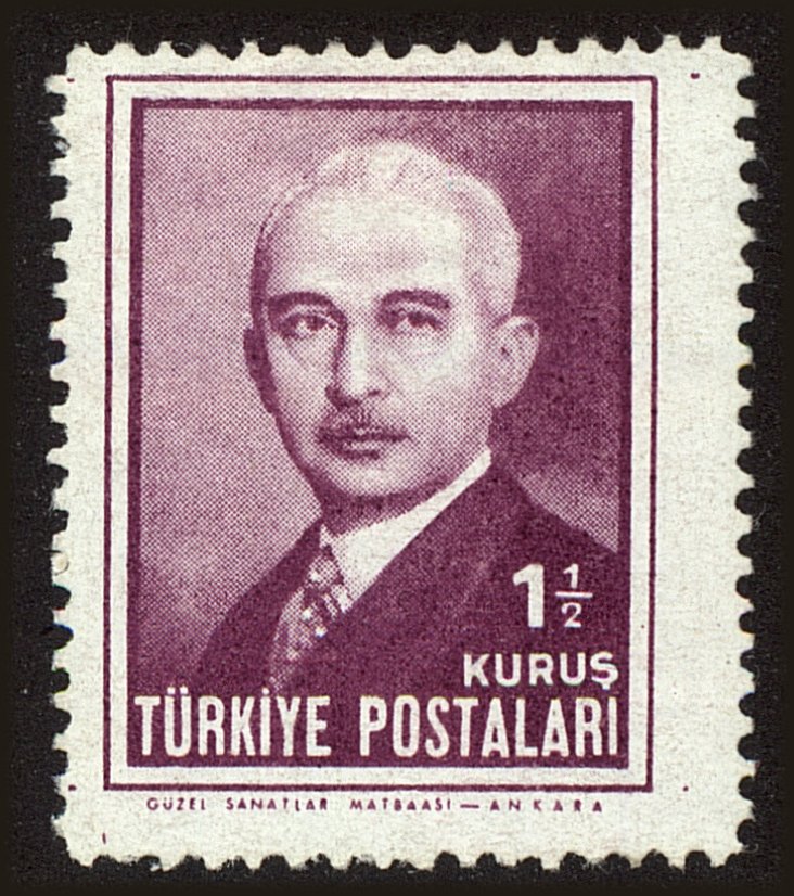Front view of Turkey 936 collectors stamp