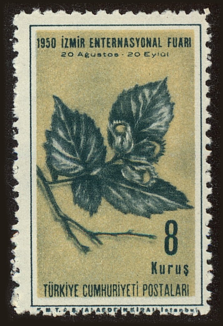 Front view of Turkey 1008 collectors stamp