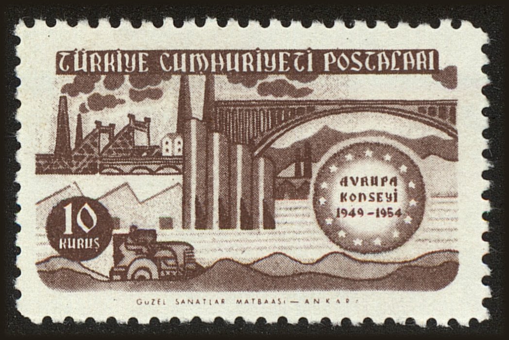 Front view of Turkey 1130 collectors stamp