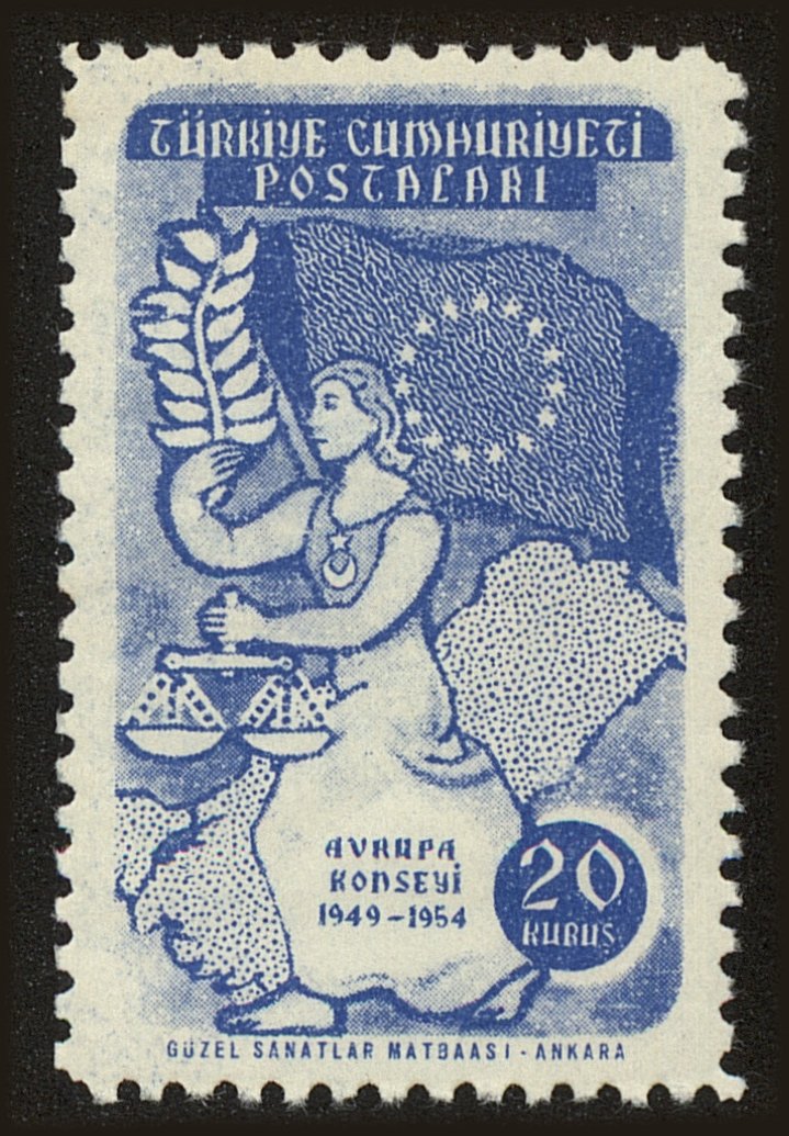 Front view of Turkey 1132 collectors stamp