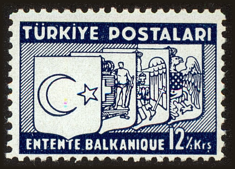 Front view of Turkey 786 collectors stamp