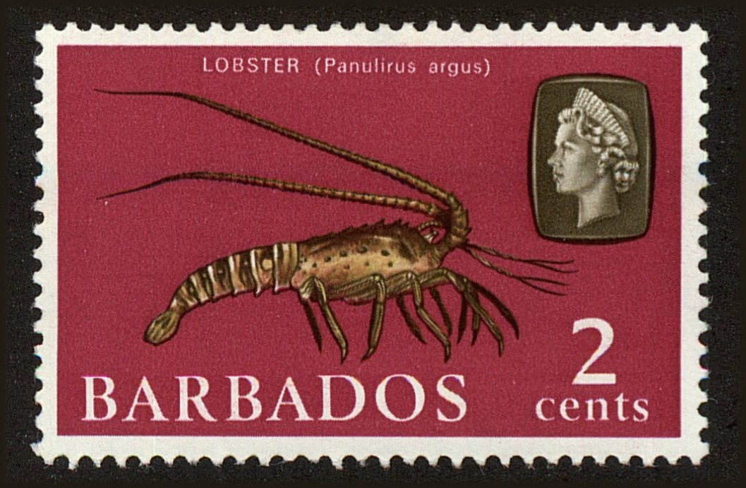 Front view of Barbados 268 collectors stamp
