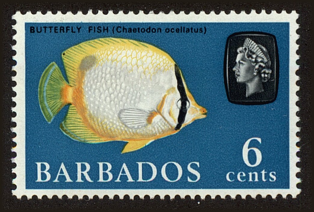 Front view of Barbados 272 collectors stamp