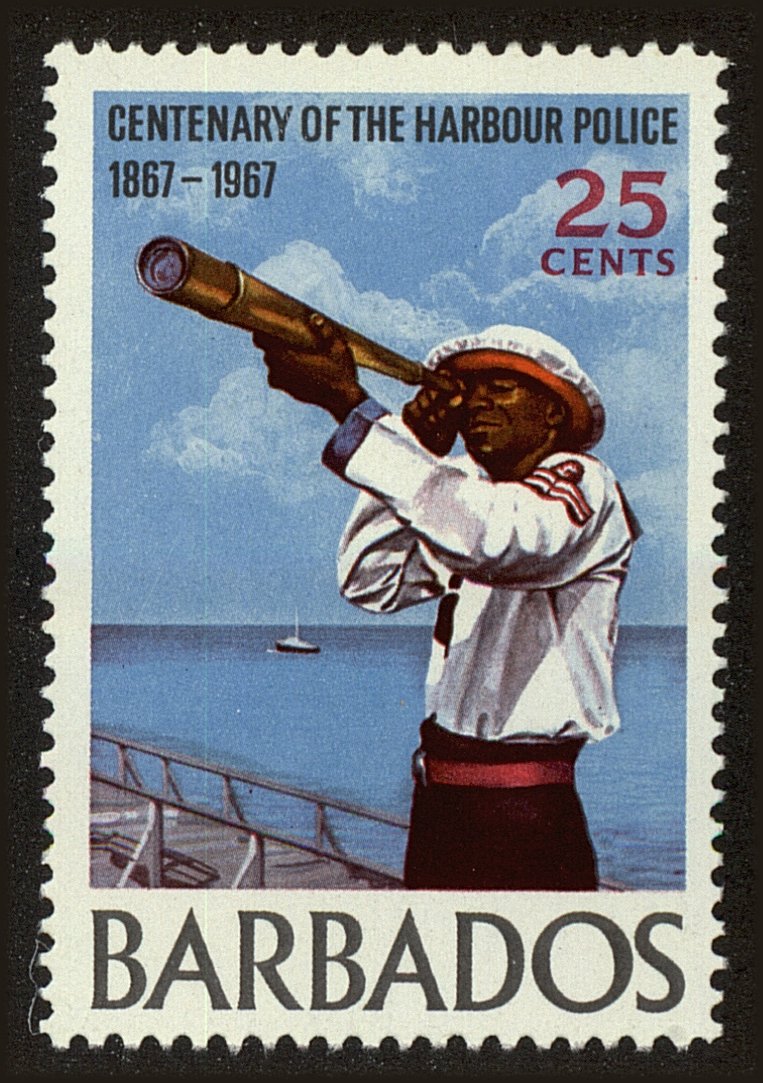 Front view of Barbados 295 collectors stamp