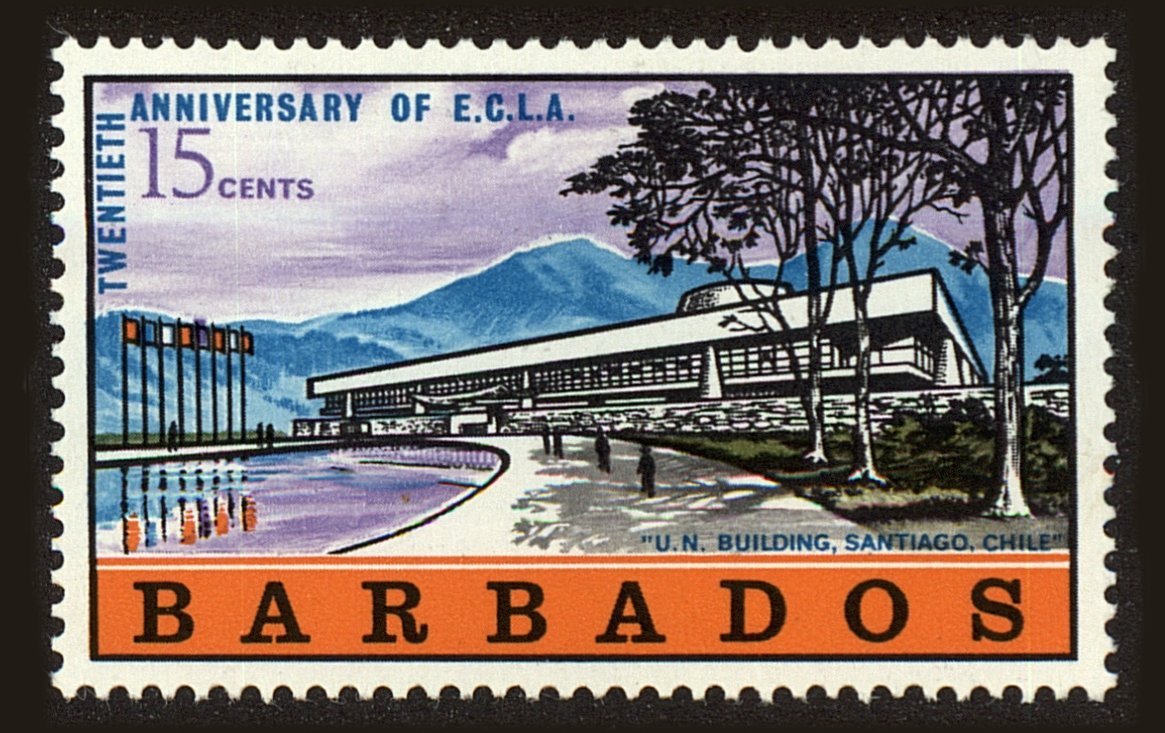 Front view of Barbados 302 collectors stamp