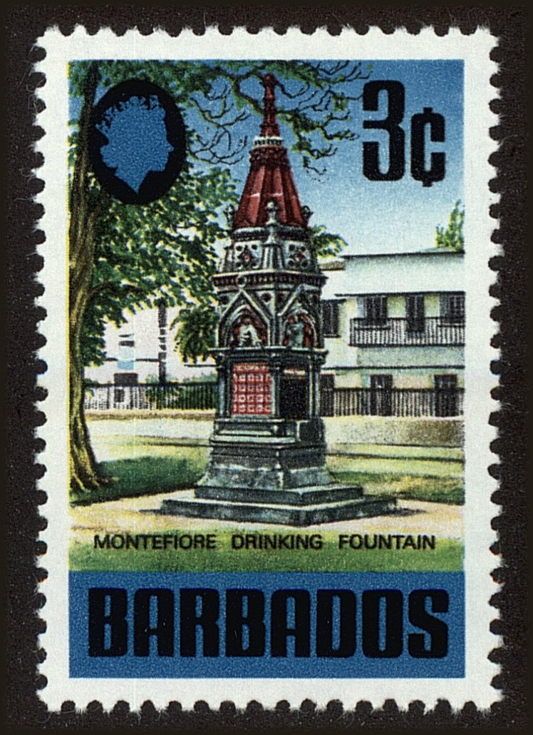 Front view of Barbados 330 collectors stamp