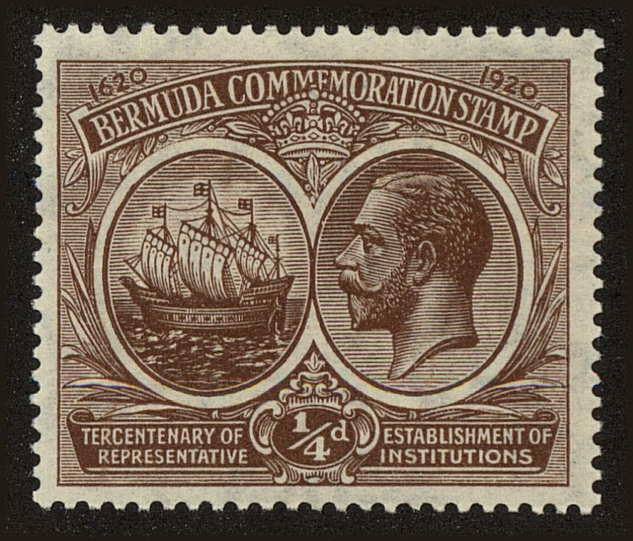 Front view of Bermuda 55 collectors stamp