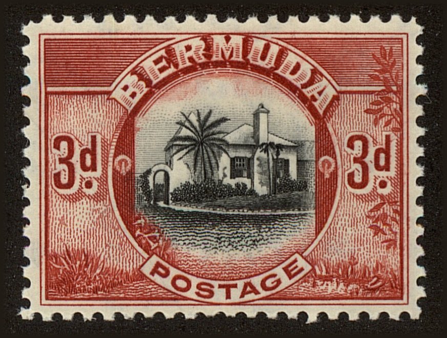 Front view of Bermuda 111 collectors stamp