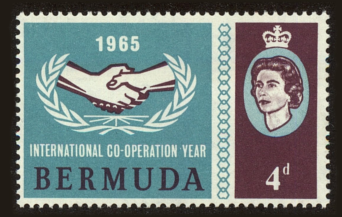 Front view of Bermuda 199 collectors stamp