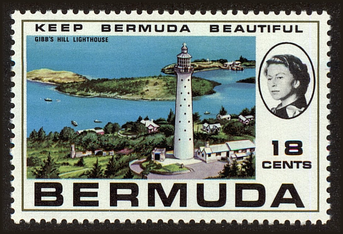 Front view of Bermuda 278 collectors stamp