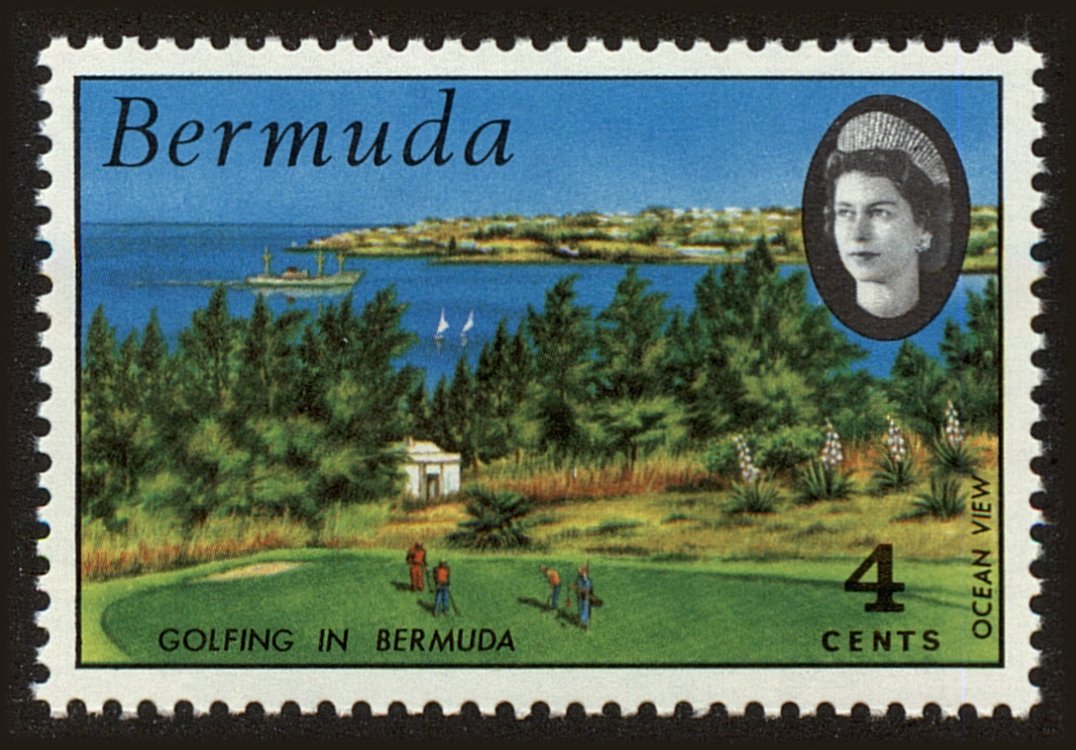 Front view of Bermuda 284 collectors stamp