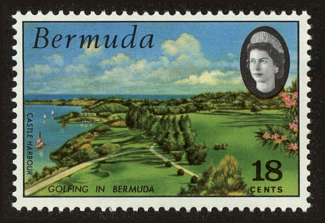 Front view of Bermuda 286 collectors stamp