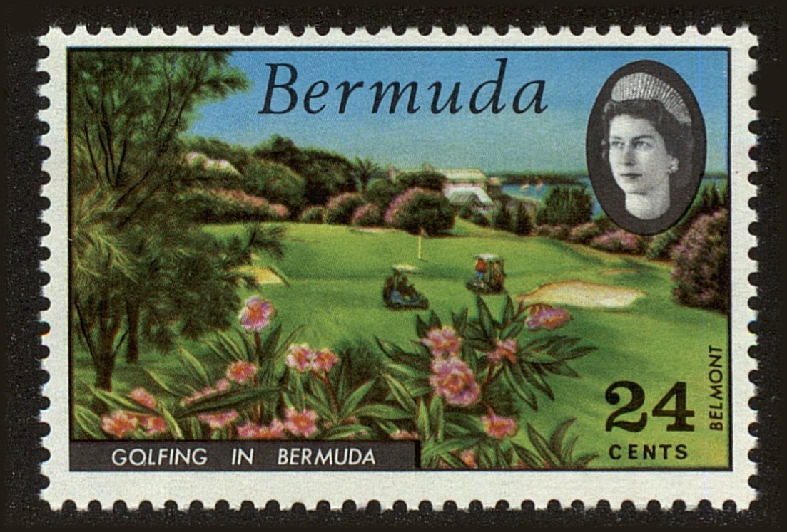 Front view of Bermuda 287 collectors stamp