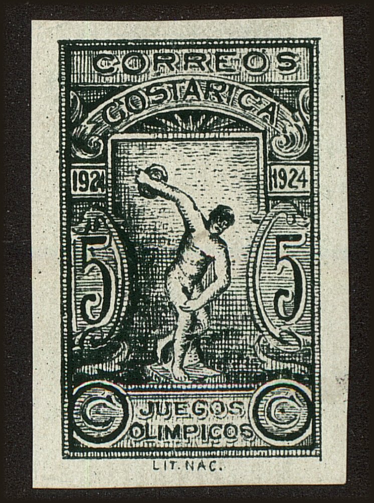 Front view of Costa Rica B2 collectors stamp
