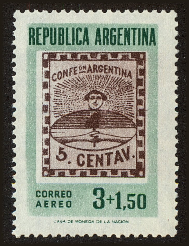 Front view of Argentina CB10 collectors stamp