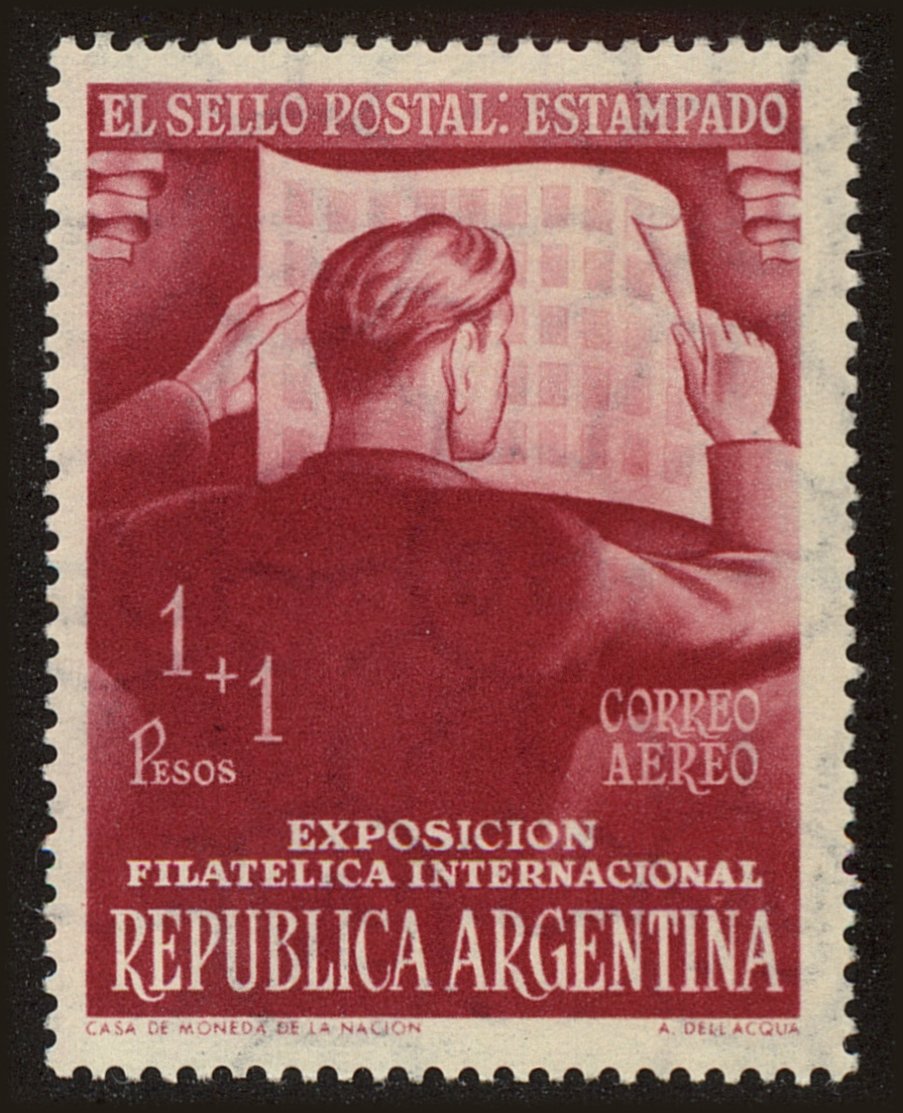 Front view of Argentina CB3 collectors stamp