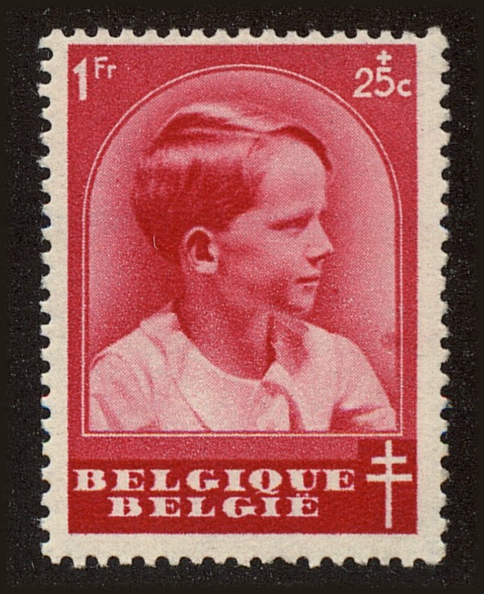 Front view of Belgium B185 collectors stamp