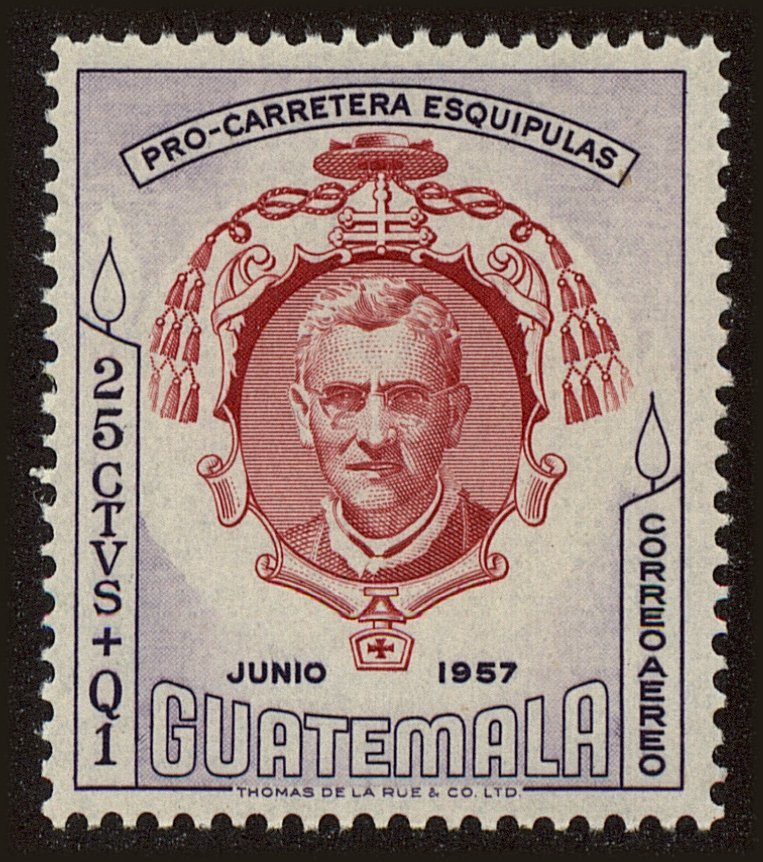 Front view of Guatemala CB14 collectors stamp