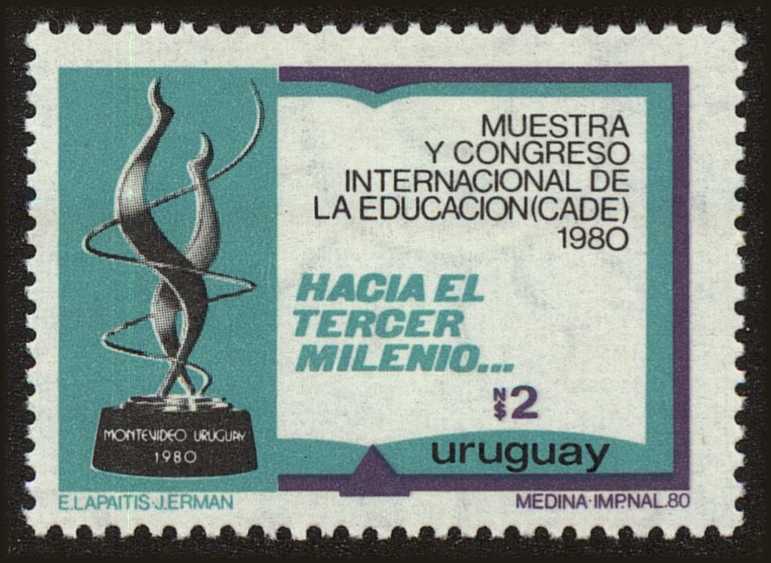 Front view of Uruguay 1098 collectors stamp