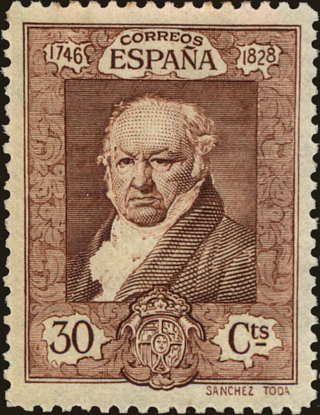 Front view of Spain 393 collectors stamp