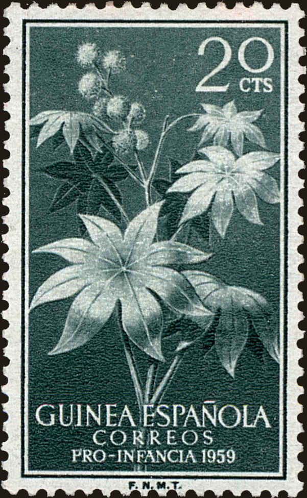Front view of Spanish Guinea 360 collectors stamp