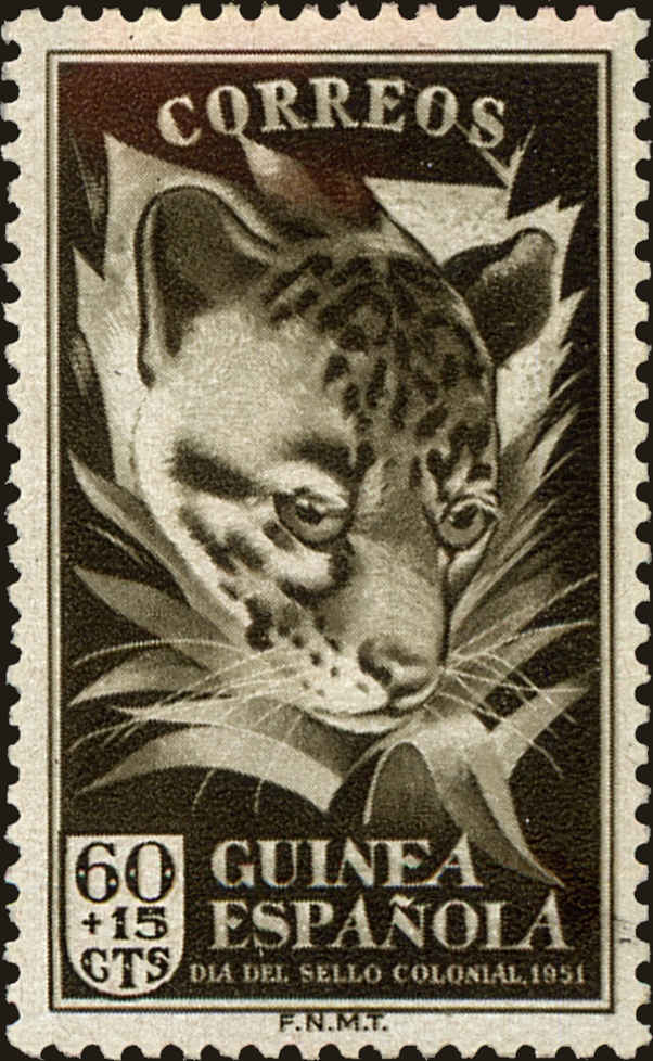 Front view of Spanish Guinea B18 collectors stamp
