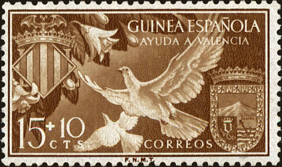 Front view of Spanish Guinea B46 collectors stamp