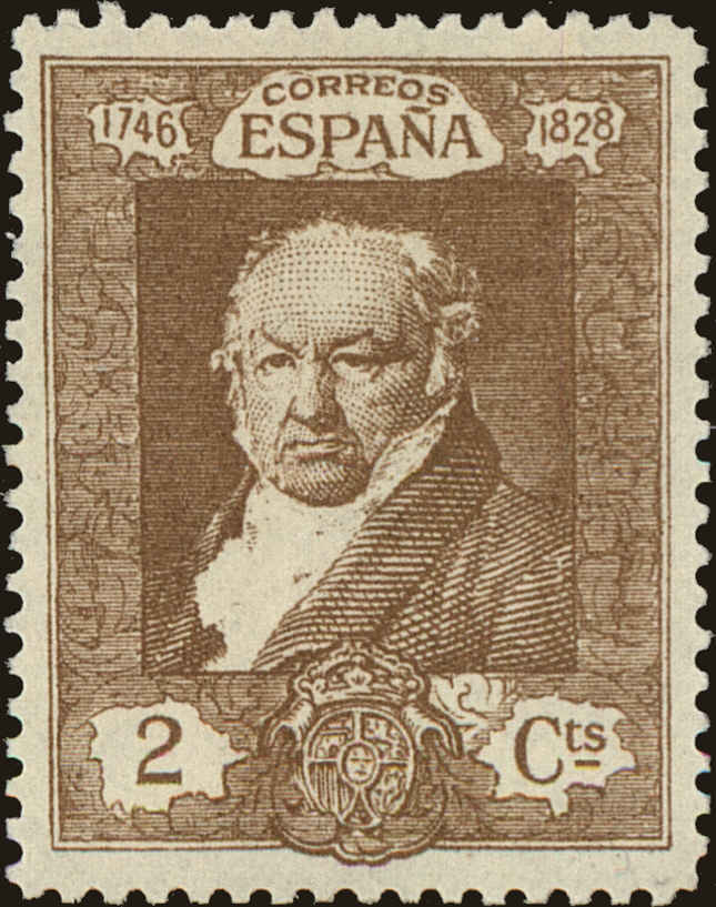 Front view of Spain 387 collectors stamp