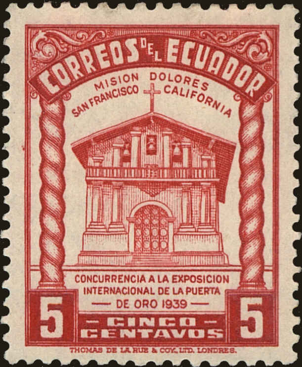Front view of Ecuador 383 collectors stamp
