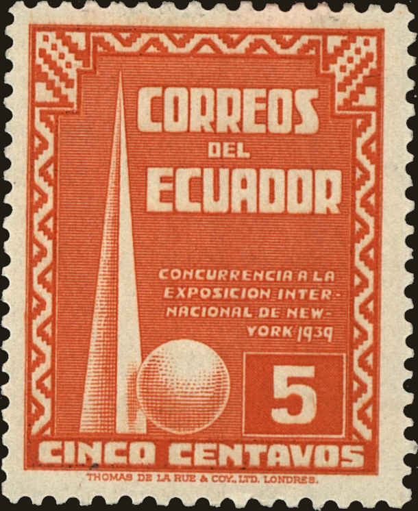 Front view of Ecuador 389 collectors stamp