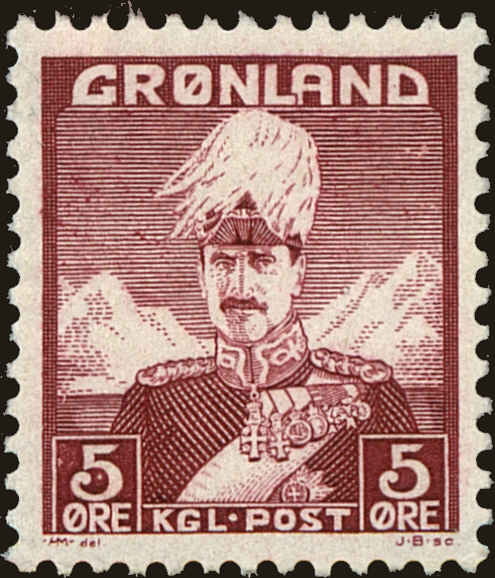 Front view of Greenland 2 collectors stamp