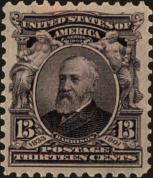 Front view of United States 308 collectors stamp