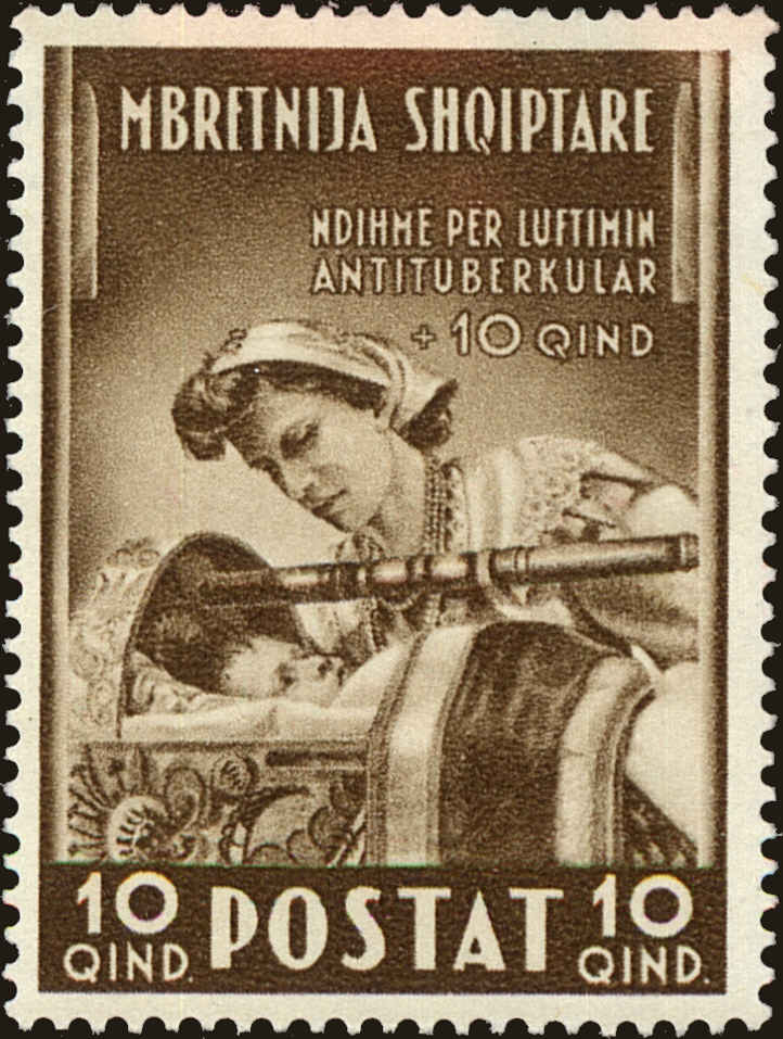 Front view of Albania B10 collectors stamp