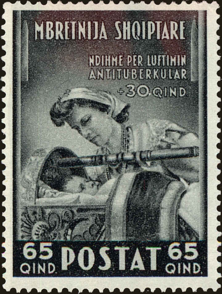 Front view of Albania B15 collectors stamp