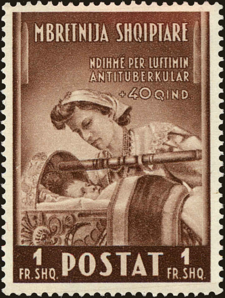 Front view of Albania B16 collectors stamp