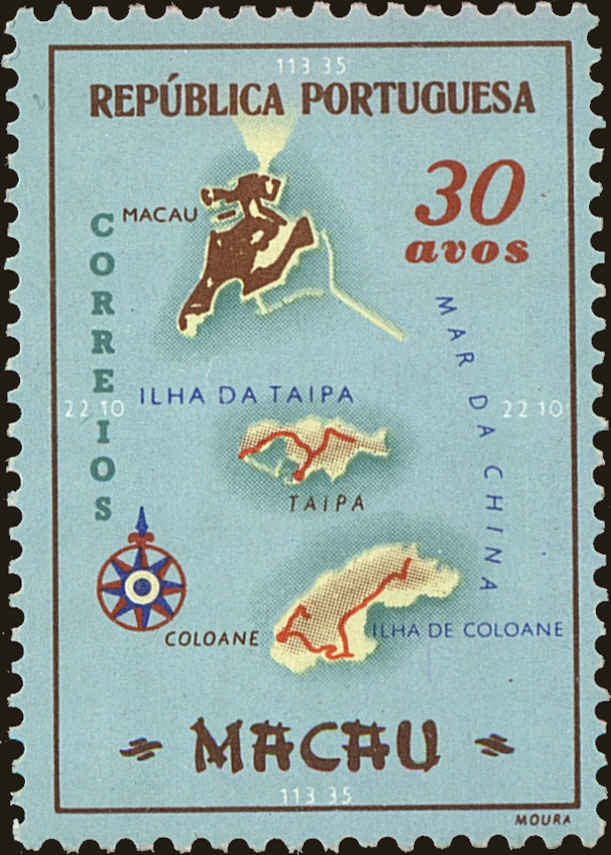 Front view of Macao 387 collectors stamp