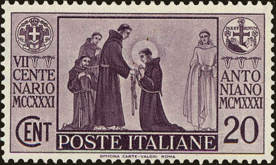 Front view of Italy 258 collectors stamp