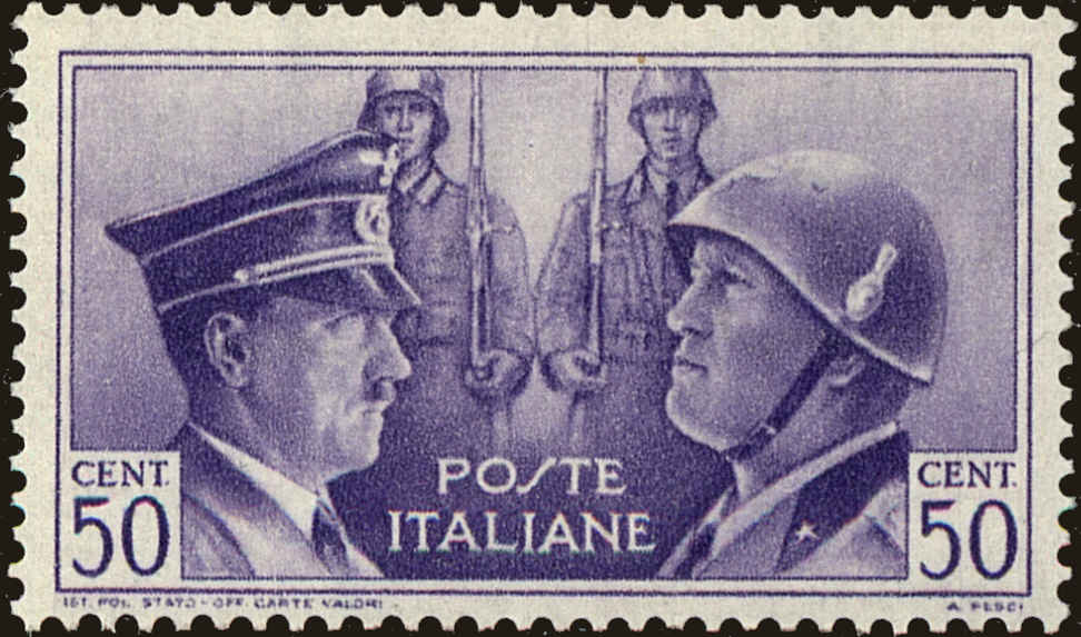 Front view of Italy 416 collectors stamp