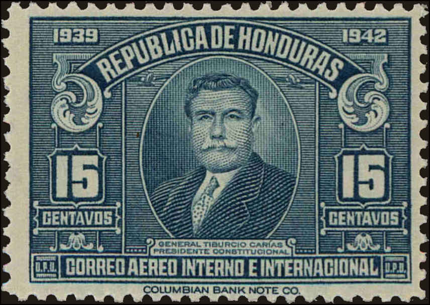 Front view of Honduras C90 collectors stamp