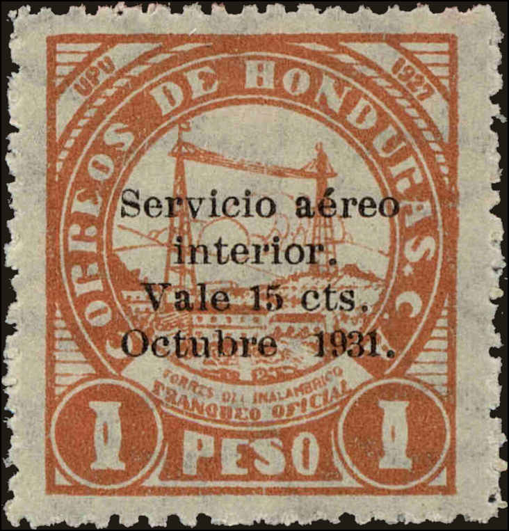 Front view of Honduras C59 collectors stamp